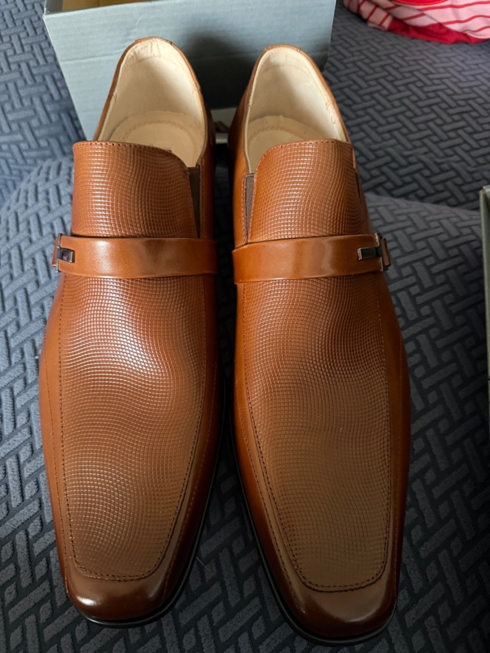 Stacy Adams Cognac Dress Shoe Box with Brand Logo